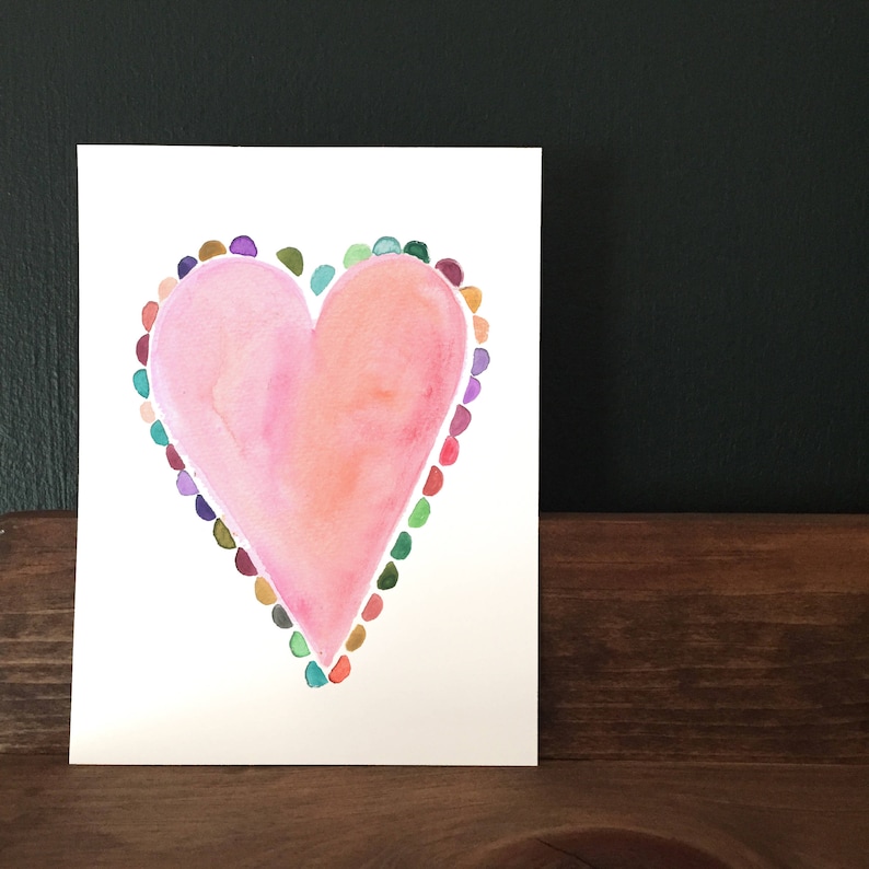 Heart Art Print: Watercolor image 1