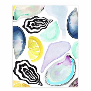 Oyster Art Print: Watercolor