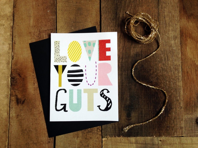 Love Your Guts: Single Card Blank Inside image 1