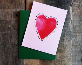 Big Red Heart Single Card