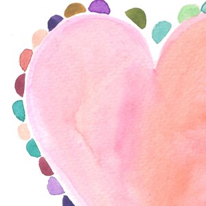 Heart Art Print: Watercolor image 3