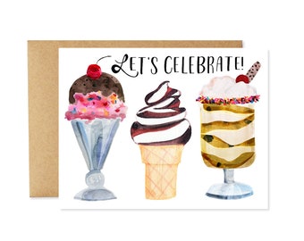 Ice Cream Single Card: Blank Inside