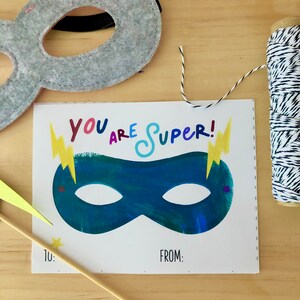 PRINTABLE Valentines Kids: Super Hero Mask DIGITAL DOWNLOAD image 8