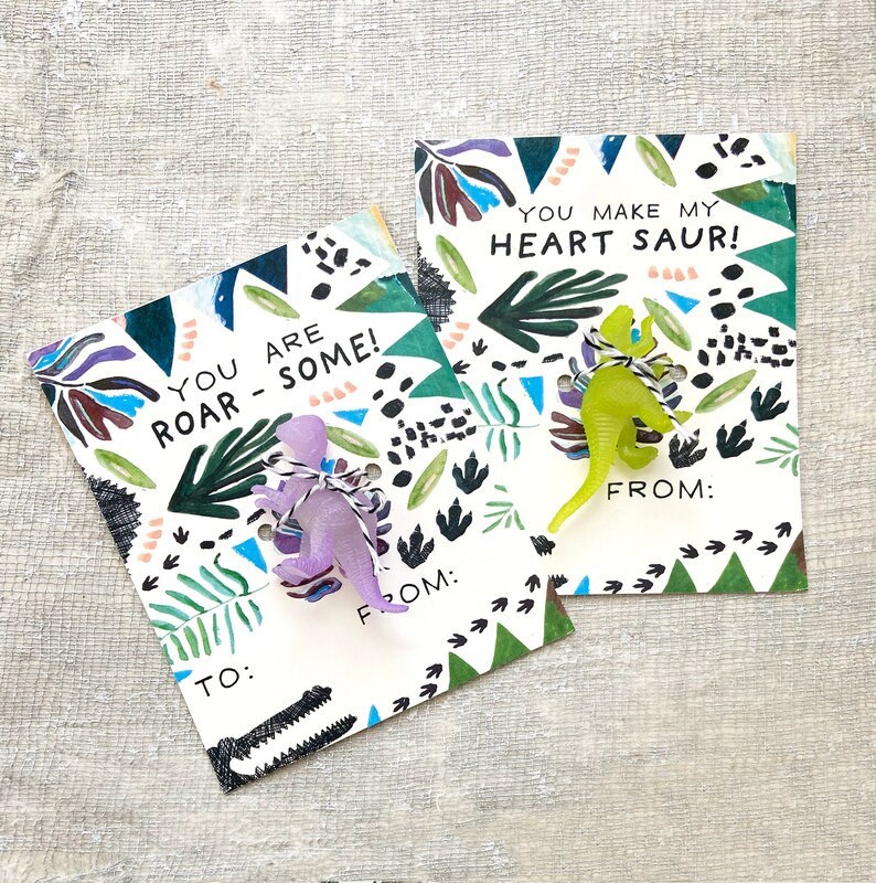 PRINTABLE Dinosaur Valentines Kids: "you Are Roar-some/ You Make My ...