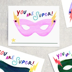 PRINTABLE Valentines Kids: Super Hero Mask DIGITAL DOWNLOAD image 2