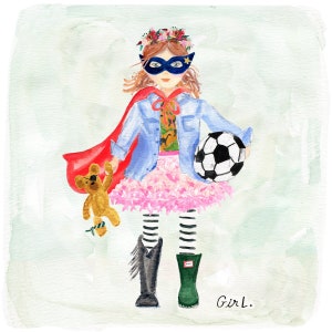 GIRL Art Print: Watercolor