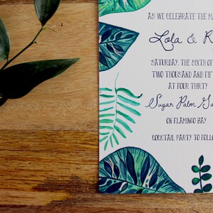 Botanical Invitation Suite: Tropical, Hand Painted, Lush Greens image 4