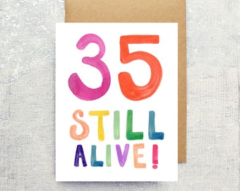 Birthday Card 35 Still Alive: Blank Inside