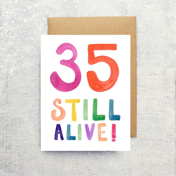 Birthday Card 35 Still Alive: Blank Inside