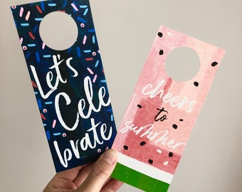 Wine Tags Pack of 2:  Cheers Summer Celebrate Party