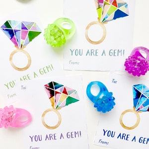 PRINTABLE Valentines for Kids: You are a Gem DIGITAL DOWNLOAD image 4