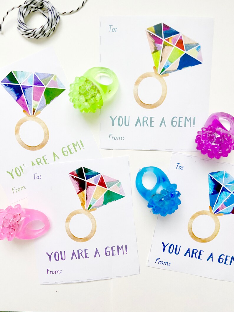 PRINTABLE Valentines for Kids: You are a Gem DIGITAL DOWNLOAD image 4