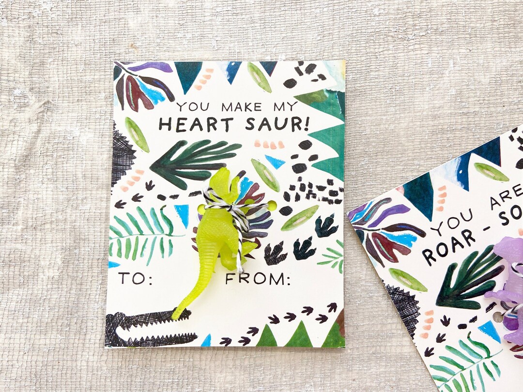 PRINTABLE Dinosaur Valentines Kids: "you Are Roar-some/ You Make My ...
