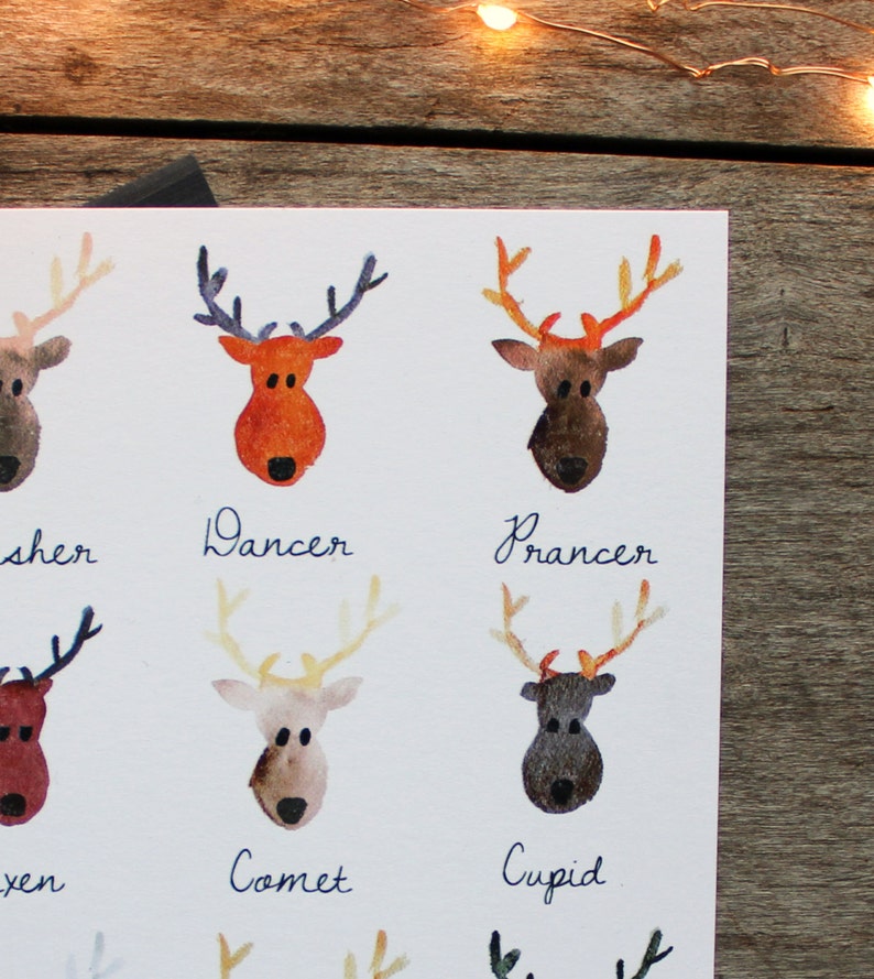 Reindeer Mugshots Watercolor Holiday Single Card: Blank Inside image 3