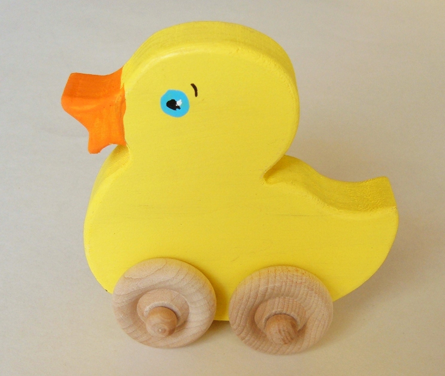 Yellow Duck Push Toy Duck With Wheels Waldorf Duck Toy Etsy