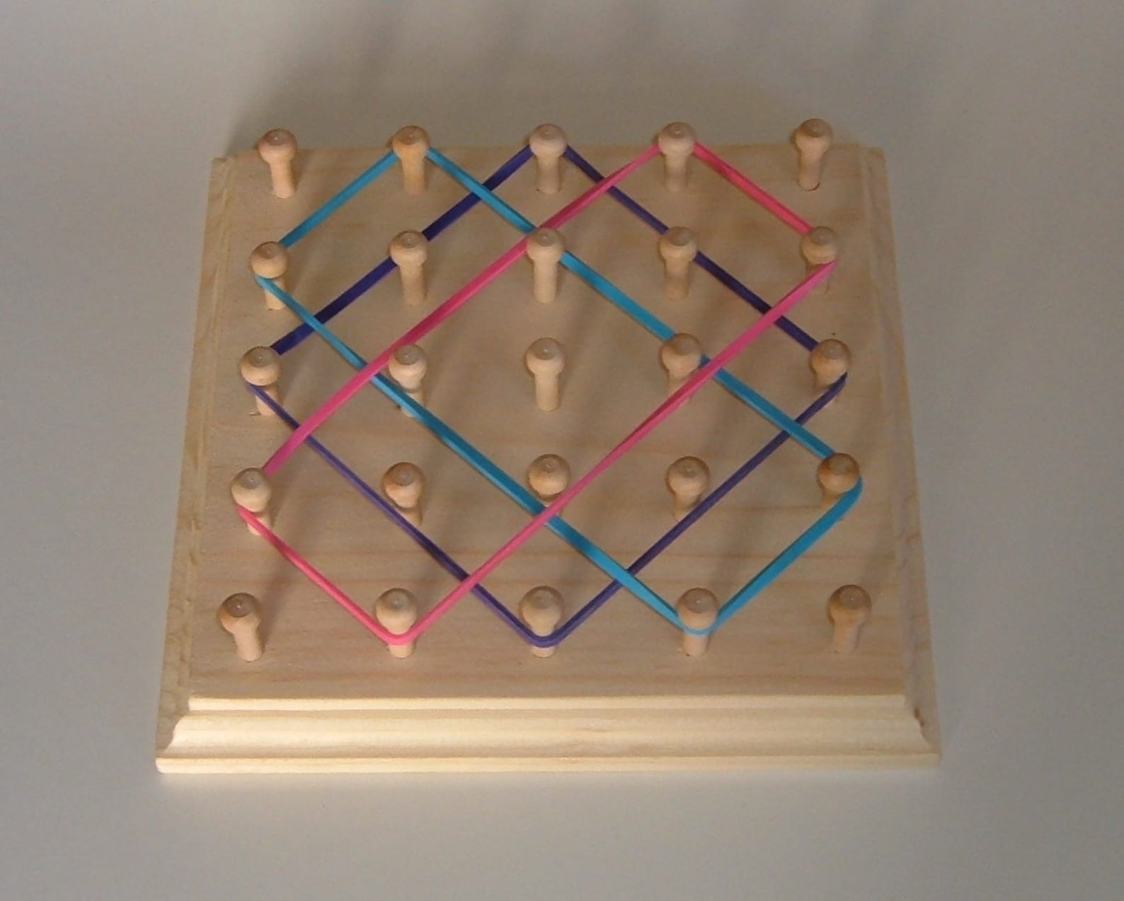 Rubber Band Geoboard Wooden Pin Board Geometric Shape Etsy