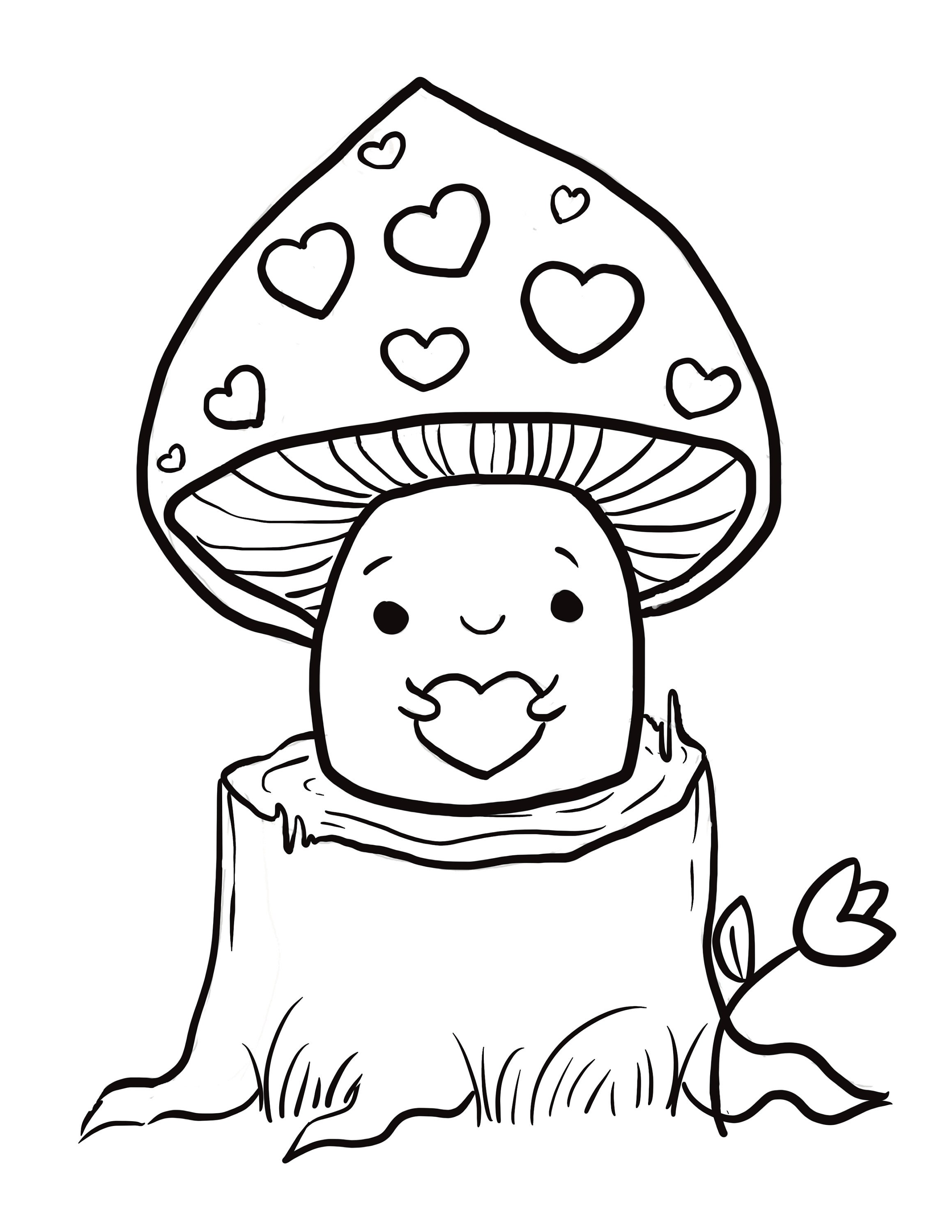 Mushroom Coloring Page