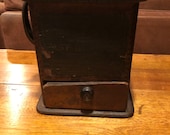 1800 39 s Antique quot Fast Grinder quot the Challenge wooden- cast iron coffee grinder Mill- with Intact paper Label
