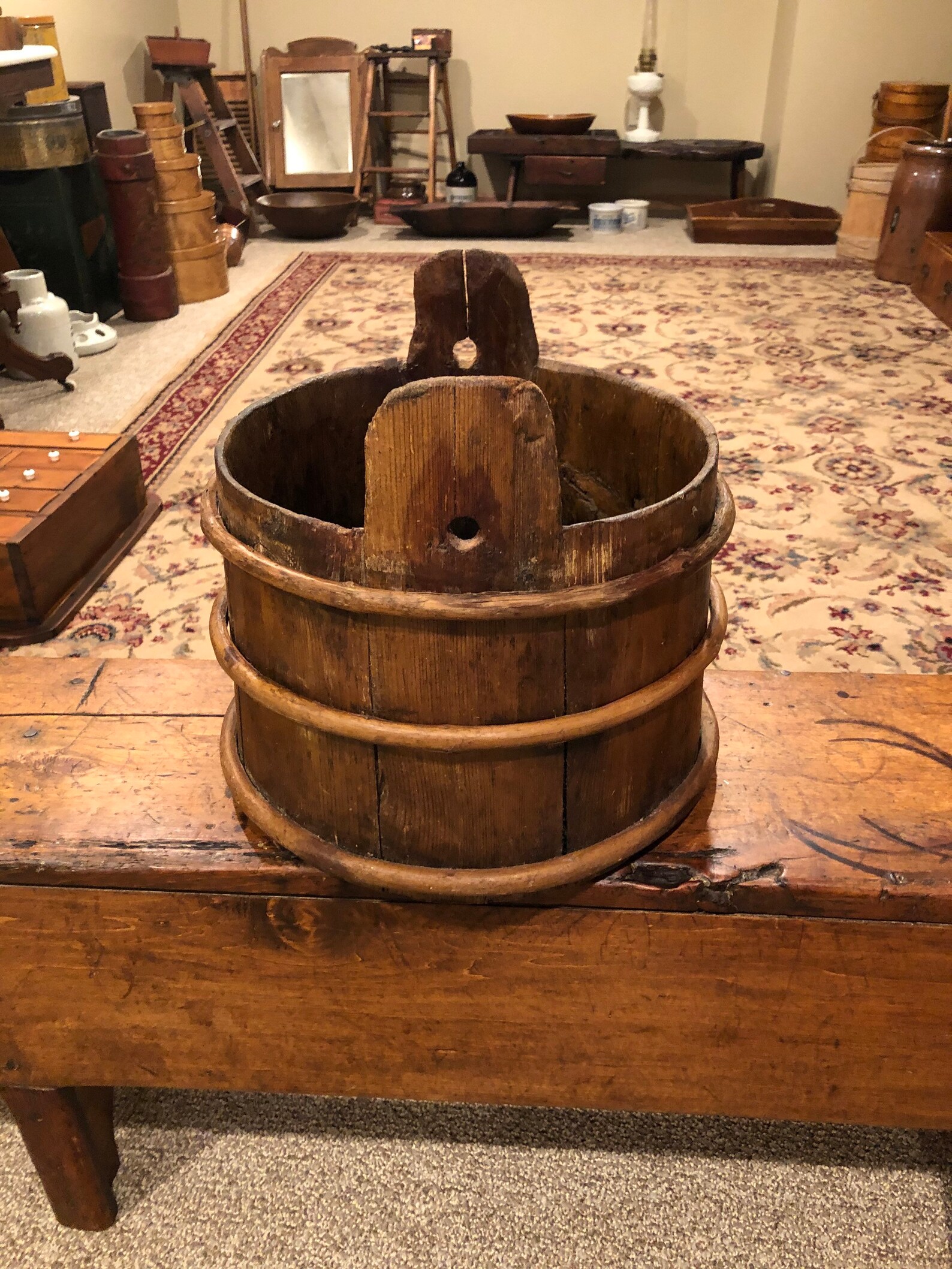 Acheter Seau En Bois Pour Puit Seau de puits en bois primitif antique avec des bandes | Etsy