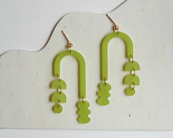 Alex Earrings || Abstract Asymmetrical Mobile Handmade Acrylic Lightweight Earrings