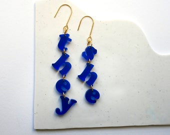 Pronoun Earrings || Custom Ask Me My Pronouns They/Them Acrylic Gender Expression Earrings