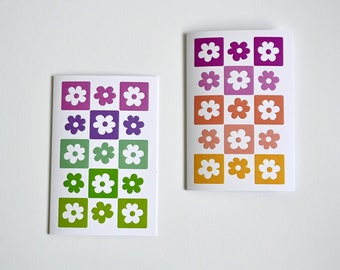 Gänseblümchen Grußkarten mit Umschlag 10x10 | Blumen Checkbox Bunte Blanko-Karten | Geburtstagsgeschenk Thank You Notecard