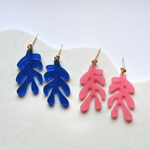 Coral Earrings || Matisse Inspired Abstract Modern Lasercut Acrylic Earrings