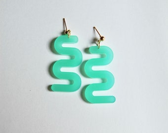 Lombard Earrings || Handmade Lasercut Acrylic Squiggle Abstract