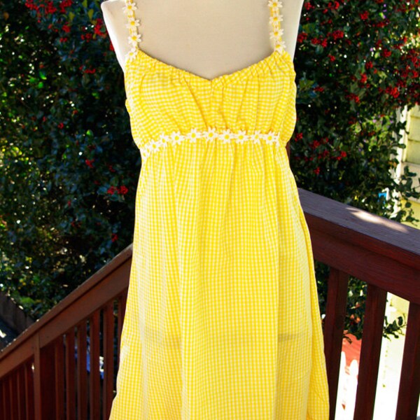 Vtg. Sunshine Daisy Babydoll Dress Sz. S/M