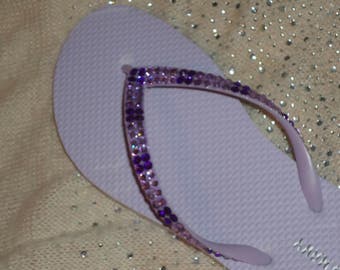 Purple Crystal  Flip Flops