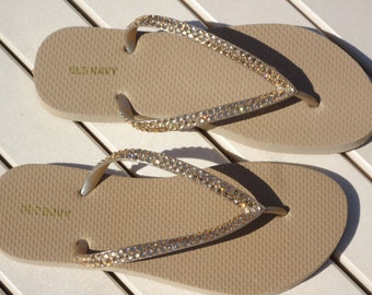 gold wedding flip flops