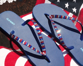 Flip Flops 4th of July Independence Day Fireworks American Flag Womens Outdoor Slippers Top Sandals for Youth