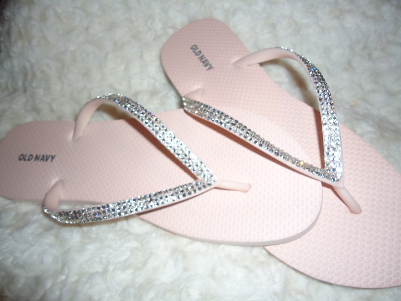blush pink flip flops