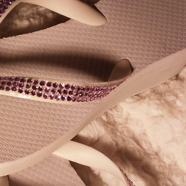 crystal wedge flip flops