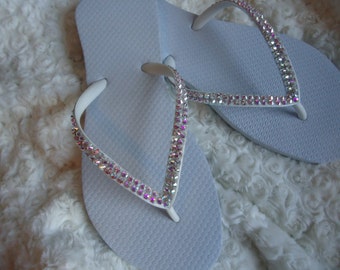 Rubber Crystal Flip Flops