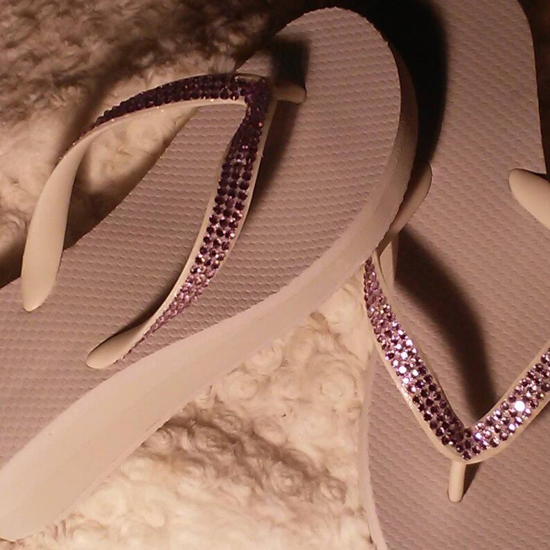crystal wedge flip flops