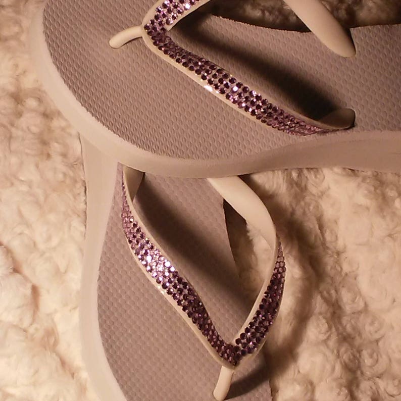 crystal wedge flip flops