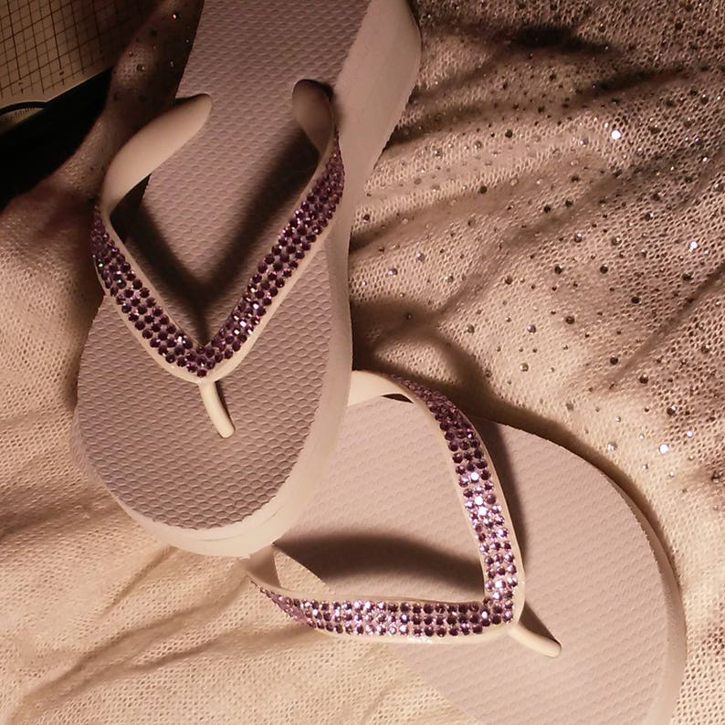 crystal wedge flip flops
