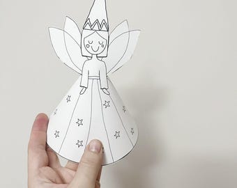 Paper Fairy Dolls: Printable Craft Activity for Kids (PDF) 4 Pcs - Etsy