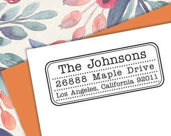 Self-inking CUSTOM STAMP, Pre Inked/self-inking, Address Stamp, Custom Address Stamp, Housewarming Gift, library or business stamp, C6-36-1
