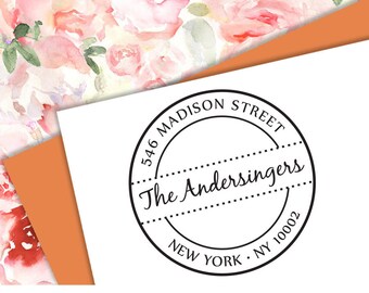 Self-inking CUSTOM STAMP, Pre Inked/self-inking, Address Stamp, Custom Address Stamp, Housewarming Gift, library or business stamp, Circle 9