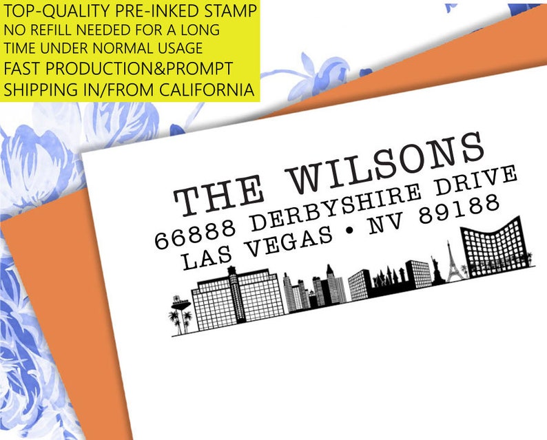 Self-inking CUSTOM STAMP, Pre Inked/self-inking, Address Stamp, Custom Address Stamp, Housewarming Gift, library or business stamp, b5-91 image 2