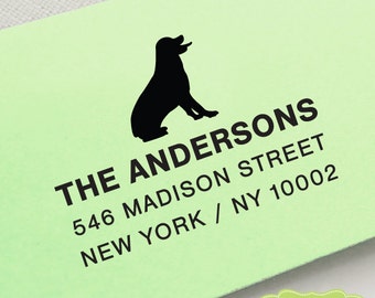 CUSTOM pre inked address STAMP from USA, custom address stamp, pre inked custom address stamp, address stamp with proof - dog lover c6-4 Dog