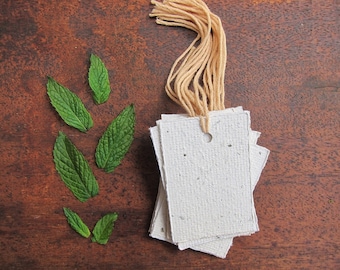 Gift tags / Handmade Recycled paper tags / Swing tags / Price tags / Product packaging / Gift wrapping / Handmade paper label / Herb Paper