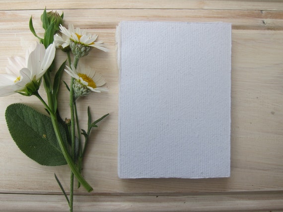 SAMPLE piece of White Handmade Recycled Paper / Natural paper / Eco Wedding paper / Writing paper / Art paper / Craft paper / Printing paper