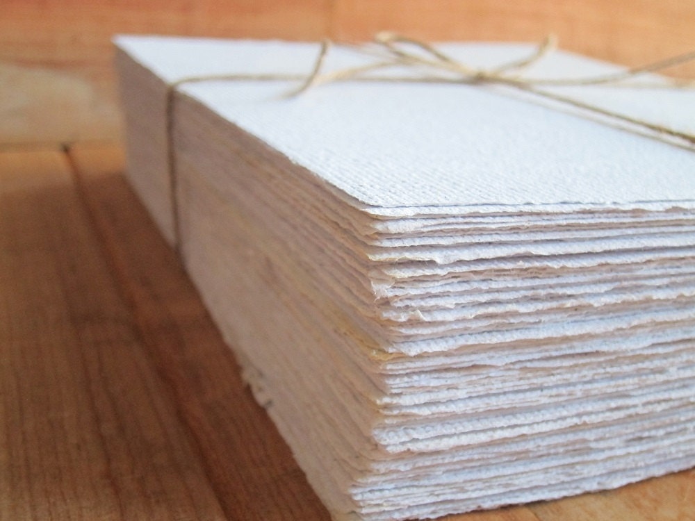 White Handmade paper sheets / Recycled paper / Printing paper | Etsy