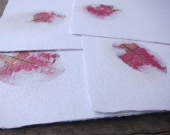 Bougainvillea Flower Petal Handmade Paper / Natural Botanical stationery / Letter Writing paper / Eco and Recycled / Pack of 4 / A4 size