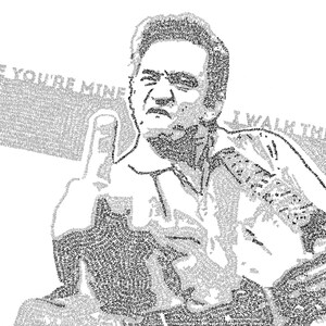 Johnny Cash Lyric Poster - 12 x 18 - handgefertigt mit Lyrics - Tennessee drei - Rock ' n Roll Musik - schwarz - Walk the Line - Stoki Design - Bar
