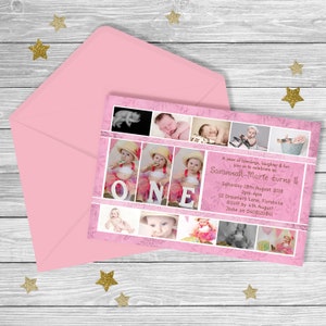 FLORAL FIRST Birthday Invitation {Digital File} GIRL Party Printable