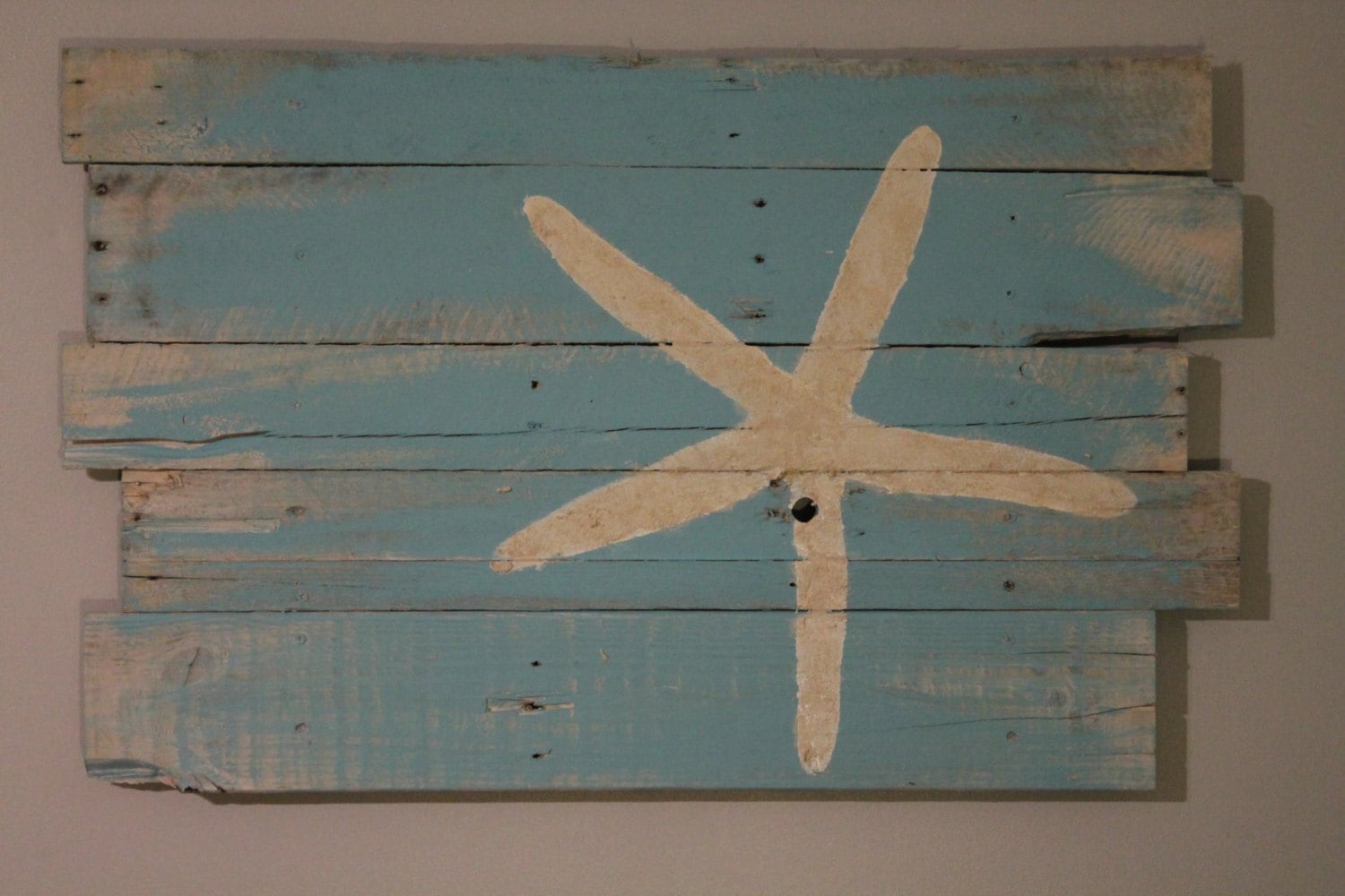 Pallet Wall Art 95253B Wall Art Art On Wood Starfish Wood Block Beach